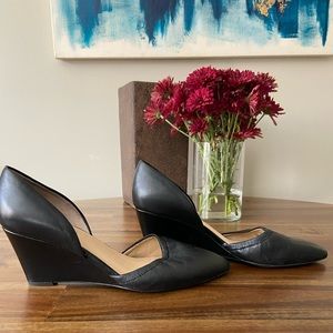Franco Sarto Wedge Pump Black Leather